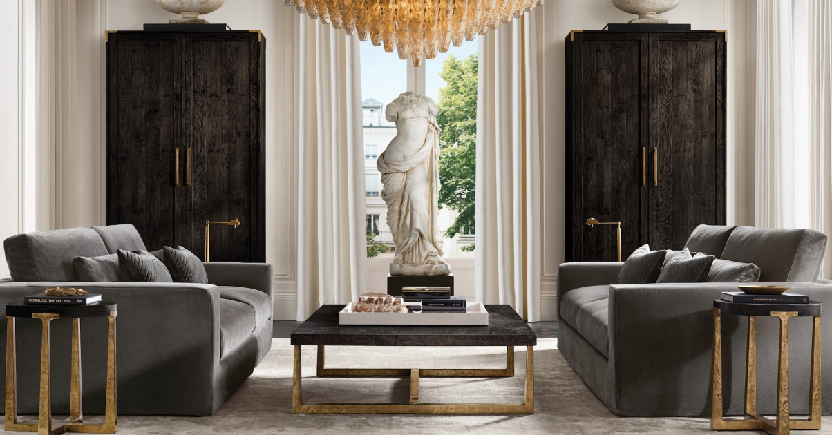 Photographer Nina Choi Architecture House Living Room Big Chandelier Woman Statue Interior Design